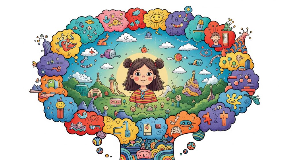 Anak Autis Itu Tidak Bodoh: Mengubah Stigma Menjadi Apresiasi Potensi 12 Ilustrasi otak dengan fokus pada cara kerja autisme, menggambarkan perbedaan cara otak memproses informasi pada anak dengan spektrum autisme | Pendidikan anak autis